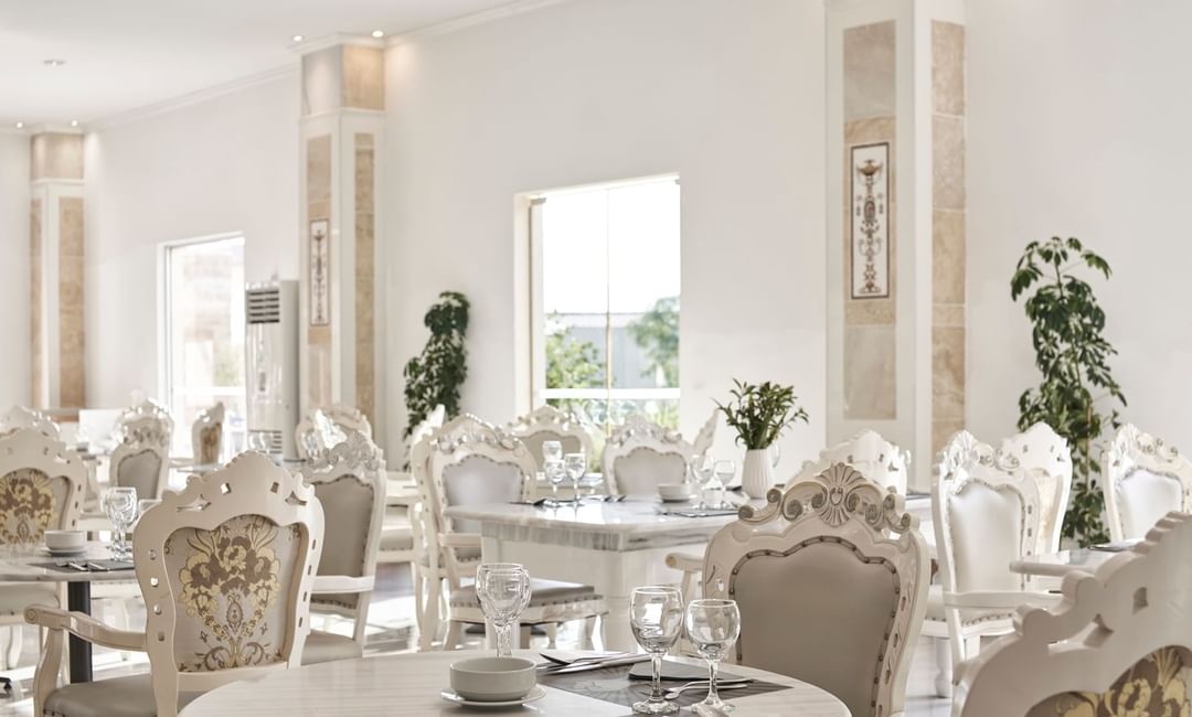 Interior of a grand restaurant at Kairaba Hotel