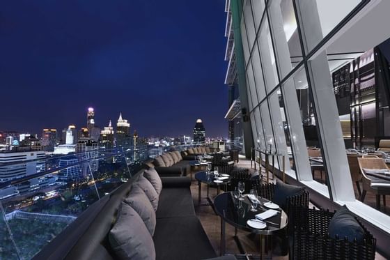 Lounge area in Up & Above Bar terrace at Okura Prestige Bangkok