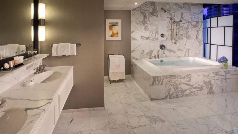 Interior of the Bathroom in Evergreen Suite at Warwick Seattle