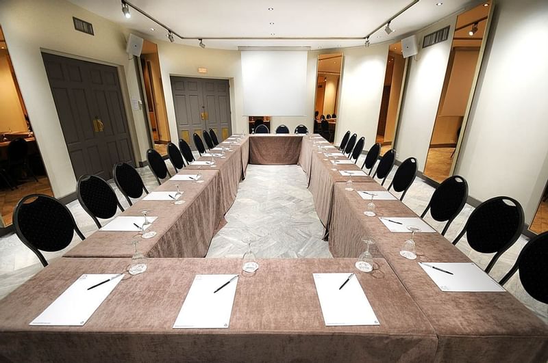 Conference table set-up in Louisiane at Splendid Hotel & Spa Nice