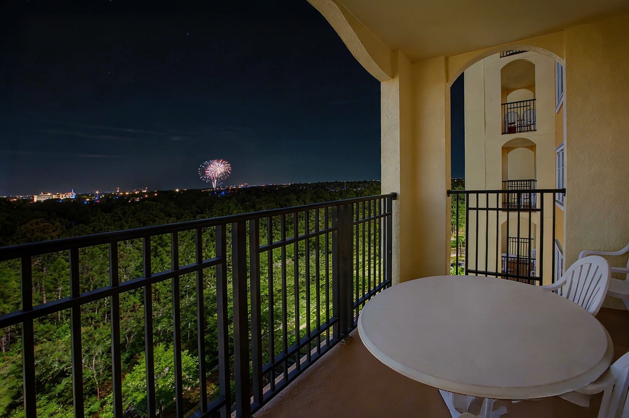 Private balcony with view of Walt Disney World® fireworks