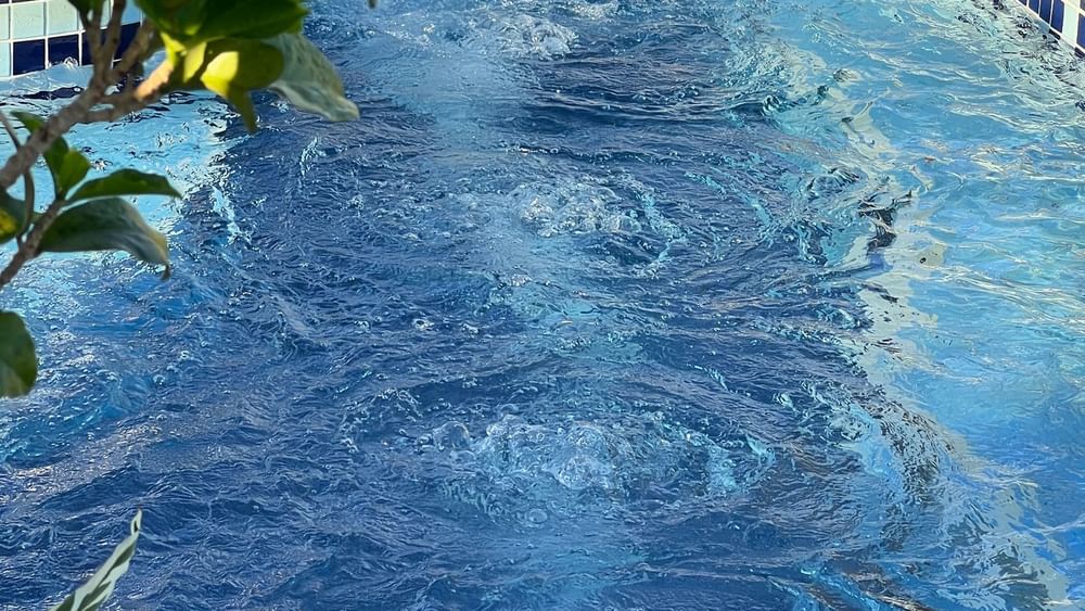 Clear blue water in a tiled pool at Warwick Le Lagon - Vanuatu, Efate.