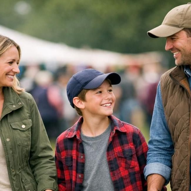 Family at Bucks Young Farmers Country Show in Buckinghamshire