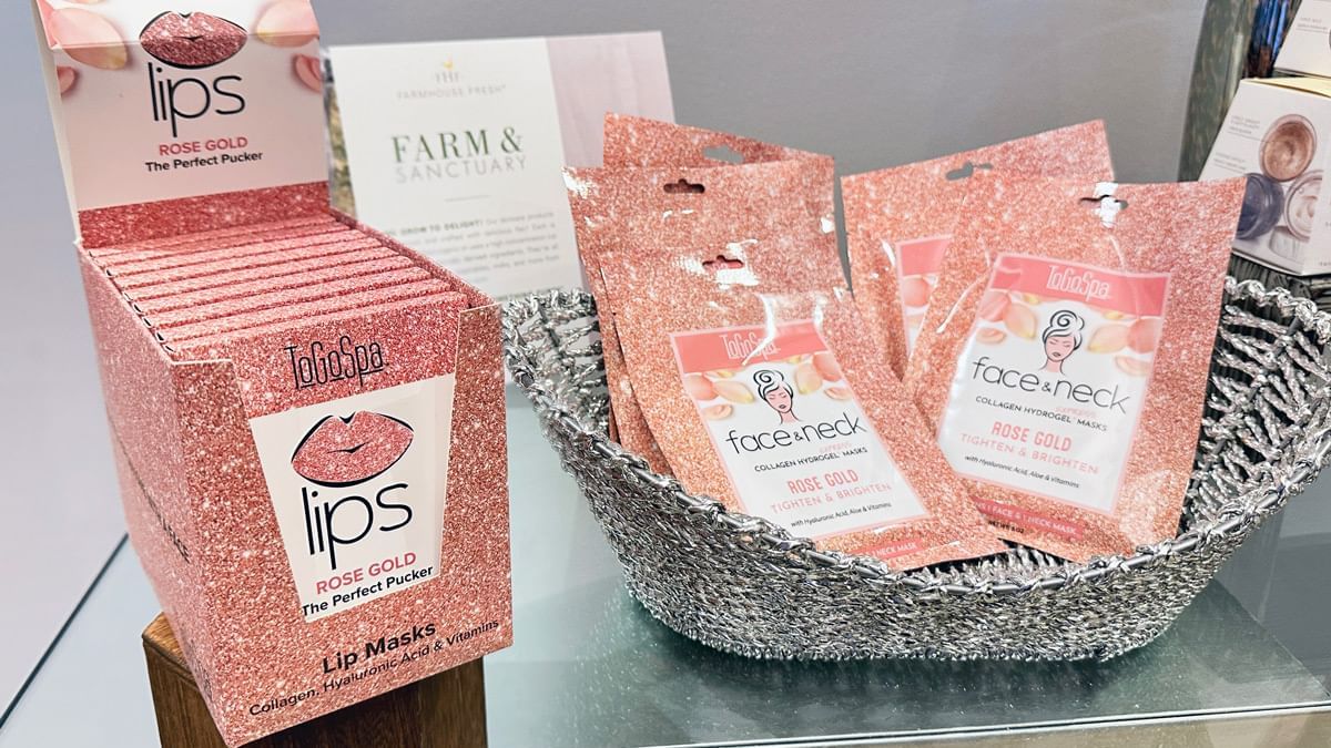 Rose gold lip masks and face & neck masks in Reflections Spa & Salon at Lake Buena Vista Resort Village & Spa