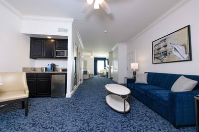 Living area of Premier Suite with Balcony at Horton Grand Hotel