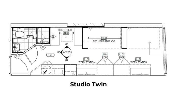 UniLodge Toowong - Studio Twin