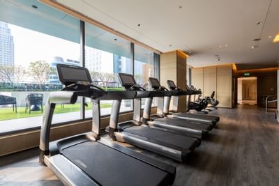Treadmills in Fitness center at Carlton Hotel Bangkok Sukhumvit
