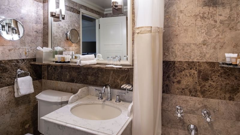 Bathroom vanity and toilet in Premier City View at Warwick New York