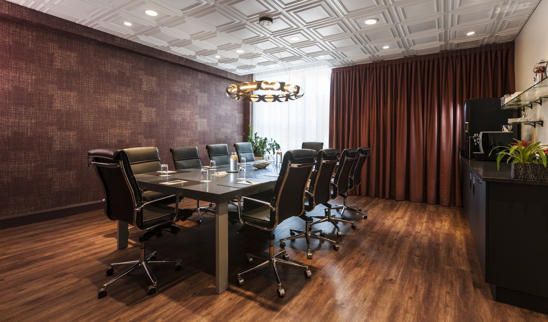 Boardroom table set-up in  Salon Du Président at Warwick Le Crystal