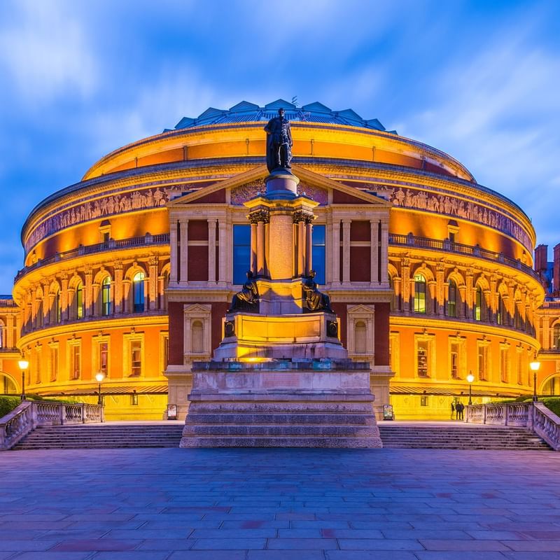 Exterior view of the Royal Albert Hall near Capital Hotel