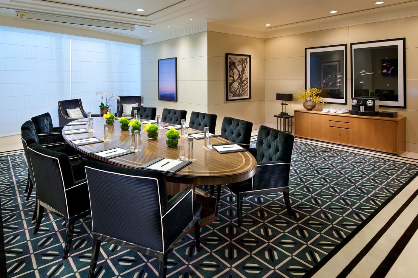 Crown Tower business center with table at Crown Hotel Melbourne