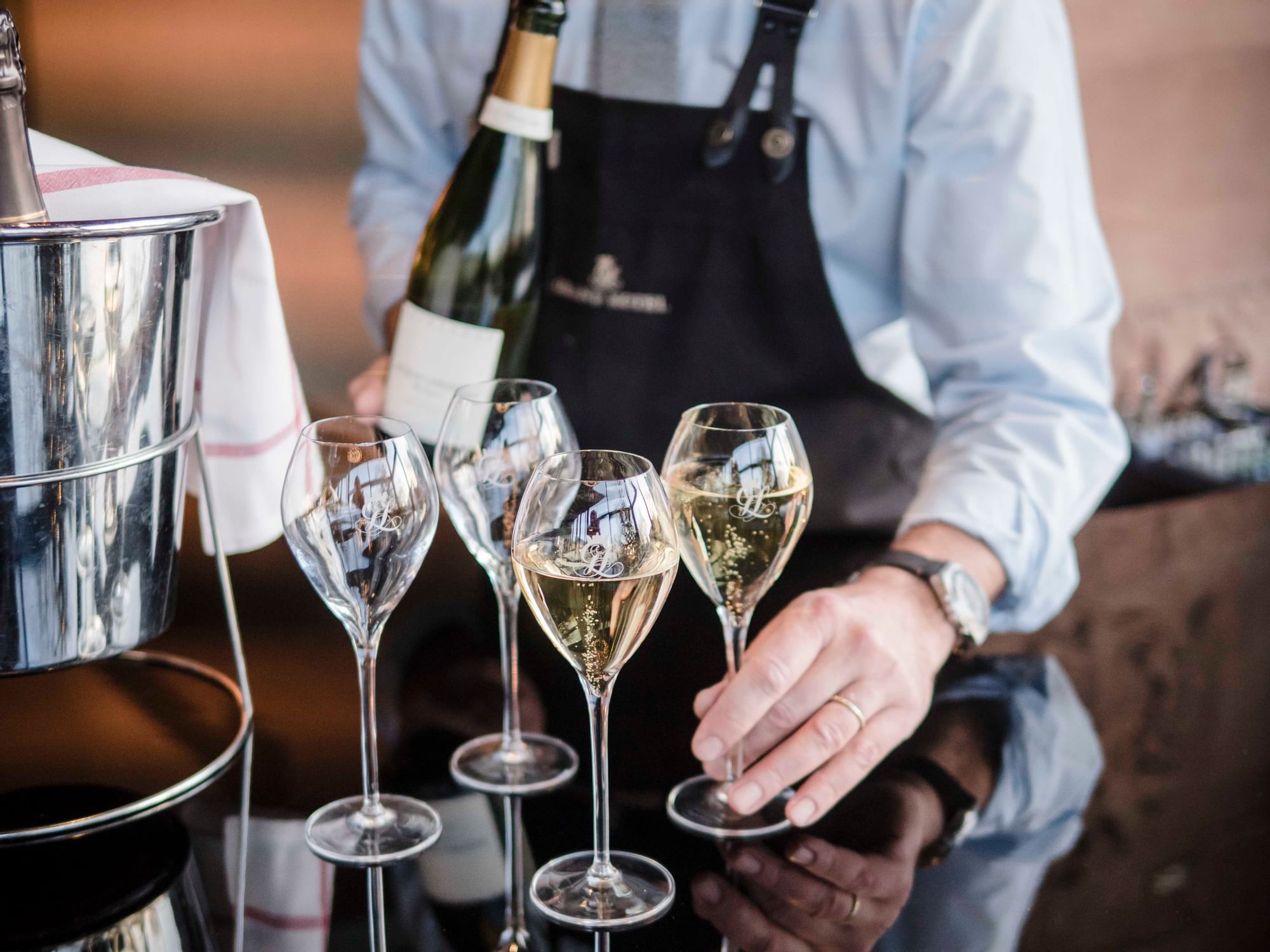 Champagne at Grand Hotel Lund in Sweden