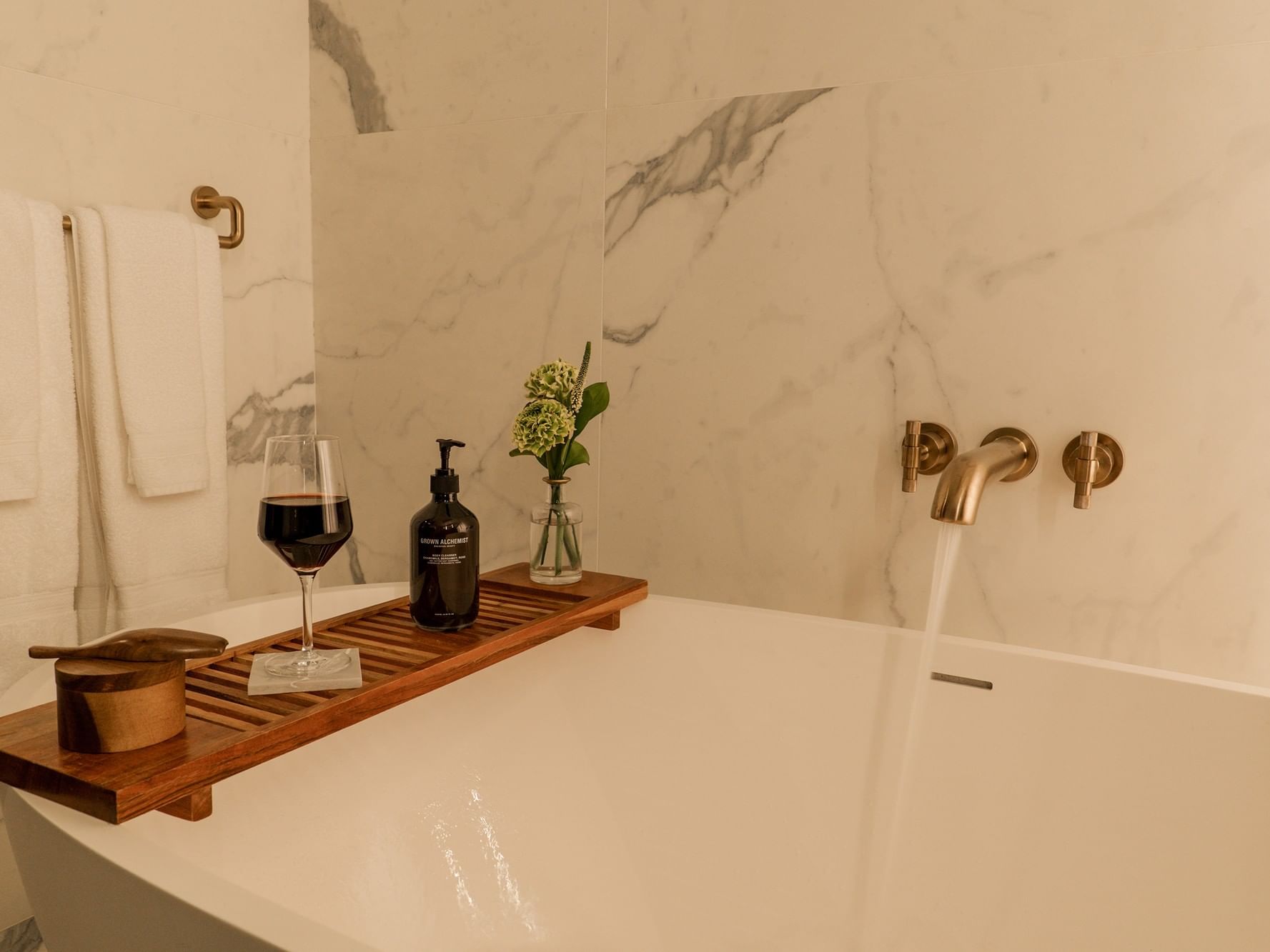 Gansevoort Meatpacking Duplex Penthouse Designed by Poliform. Deep soaking tub.