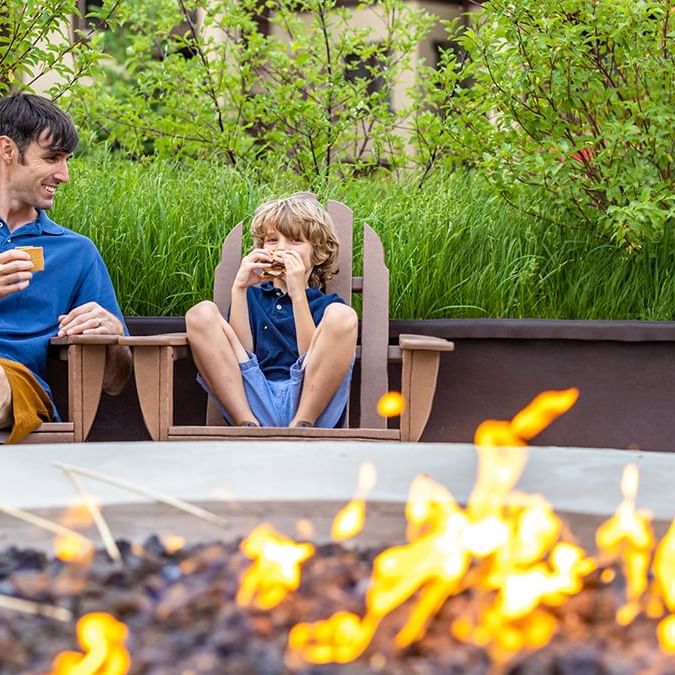 father son by the fire