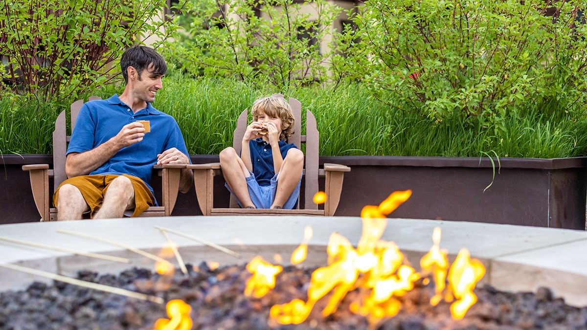 father son by the fire