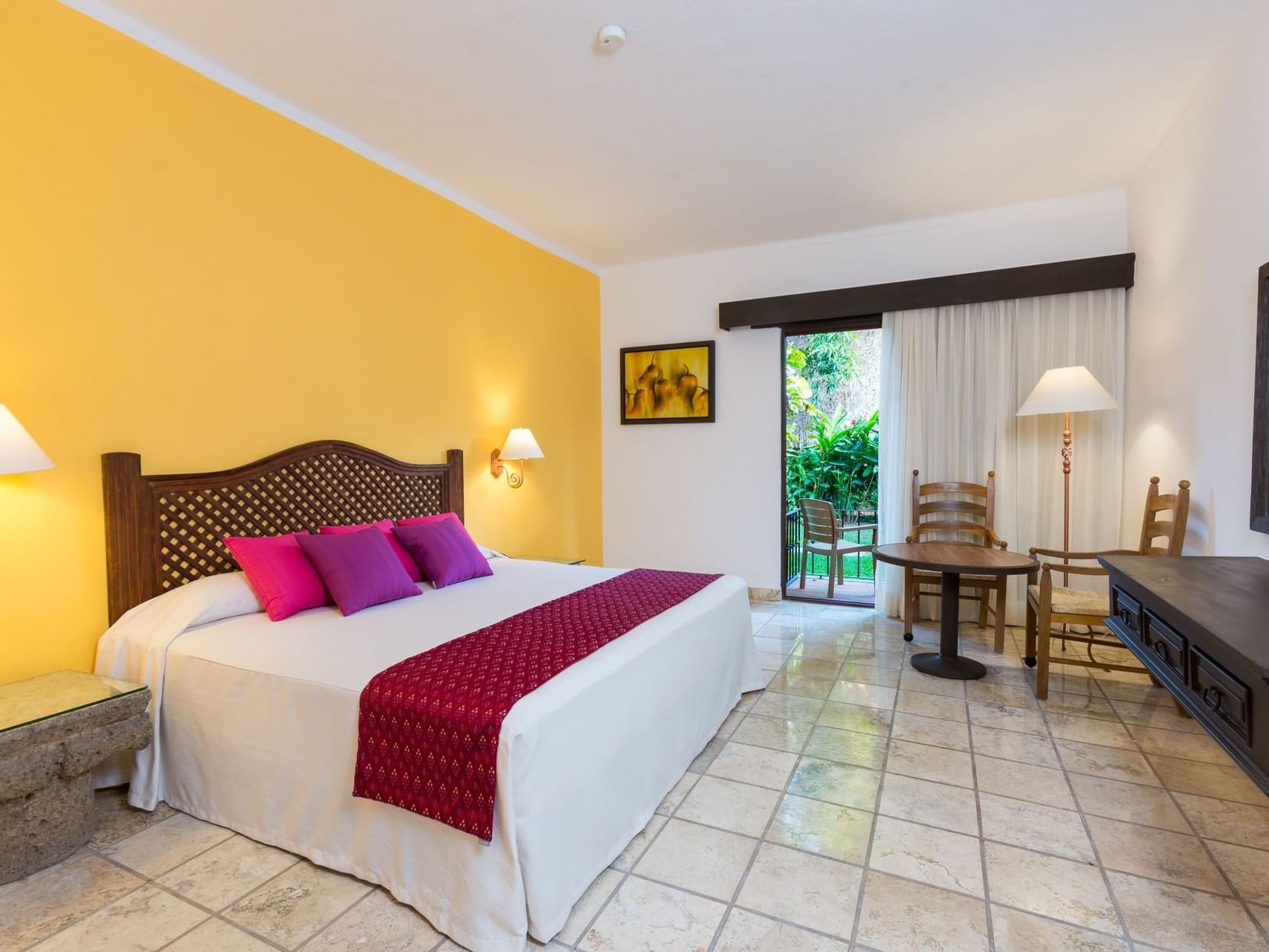 a bed in a hotel room