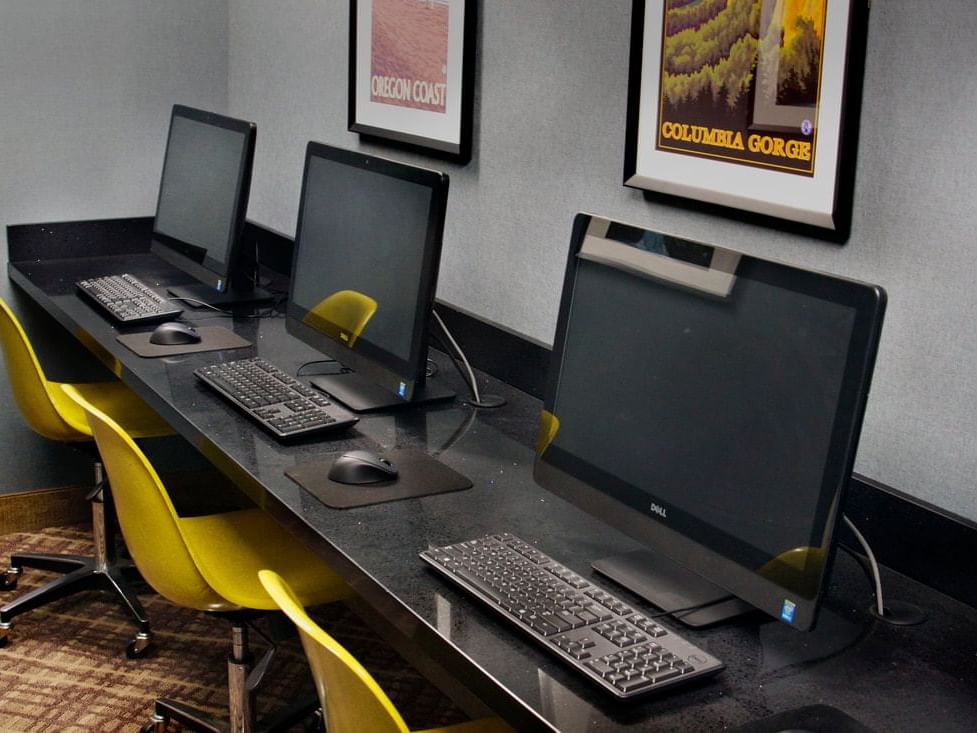 Computers in the Business Center at Paramount Hotel Portland