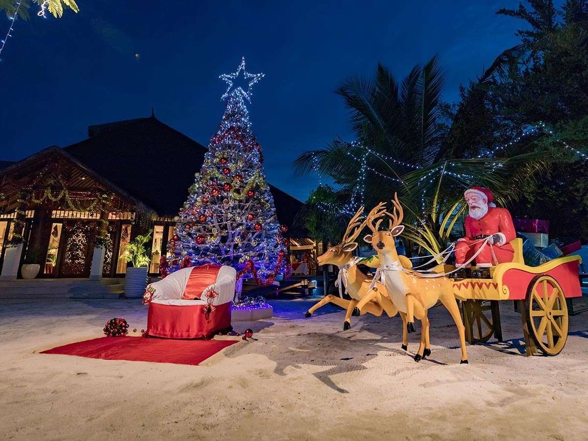 Christmas decoration on the beach near The Signature Collection
