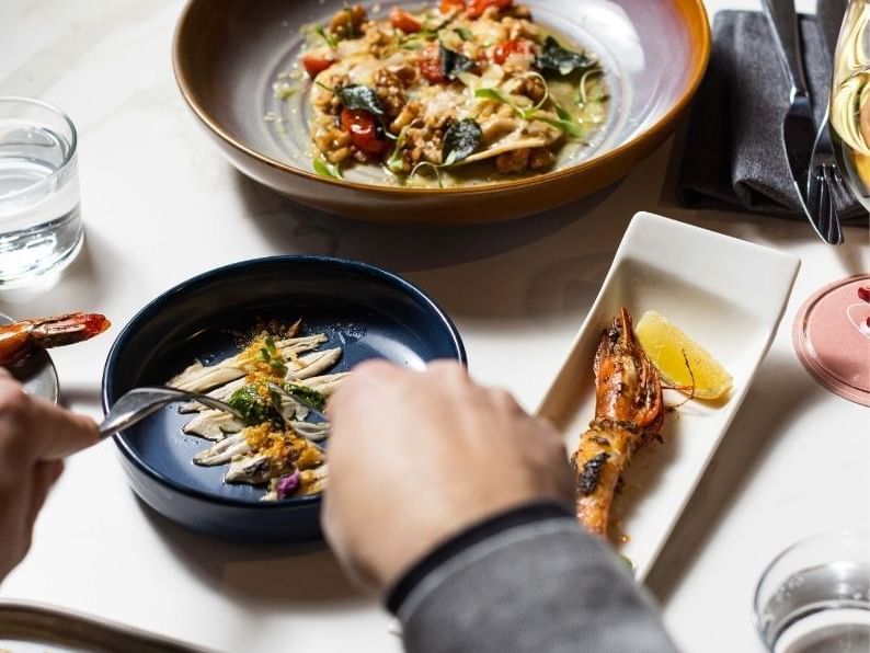 Dining at Eva's restaurant & bar at Pullman Melbourne City