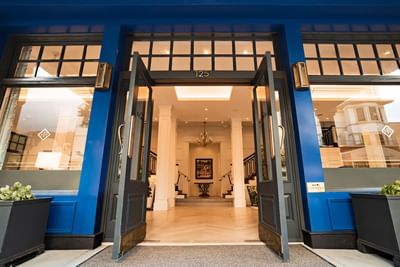 Main entrance to the hotel lobby lounge area at Hotel Atwater