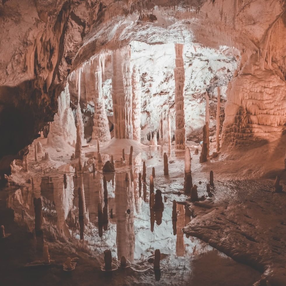 Inside of The caves of Is Zuddas near Falkensteiner Hotels