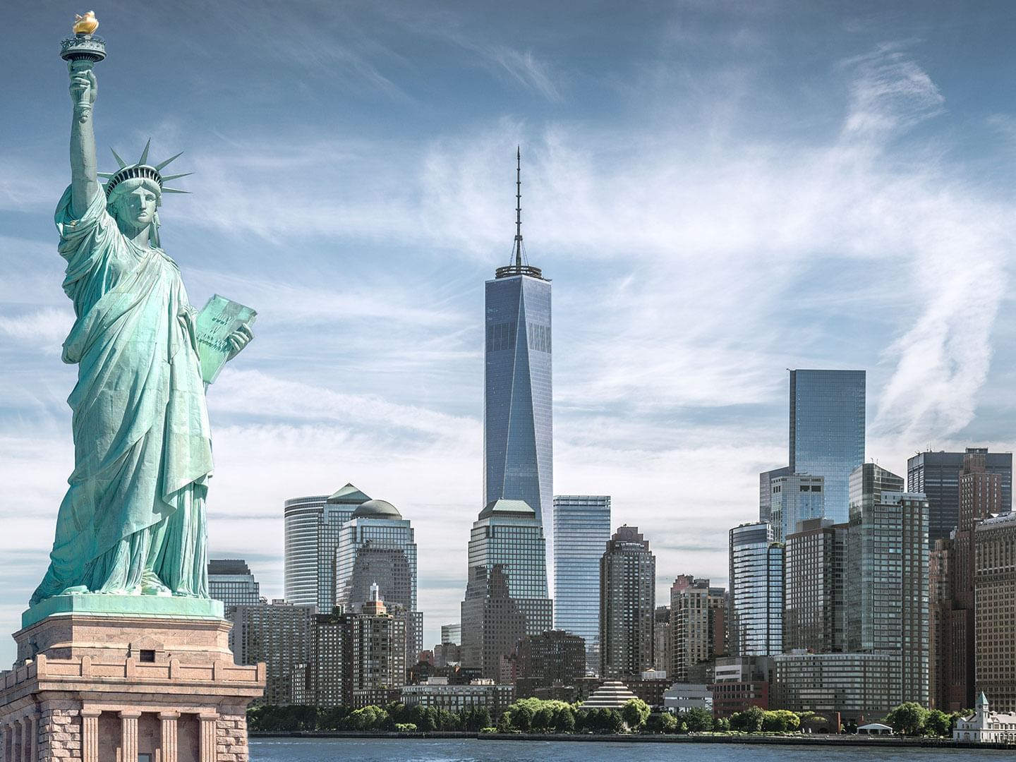 Statue of Liberty & World Trade Center near DOT Hotels