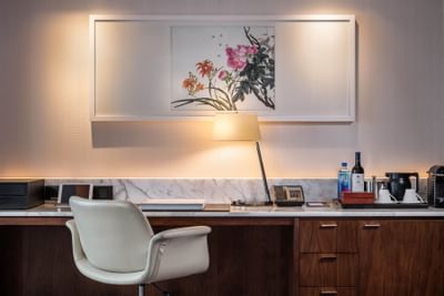 Workspace area in a hotel room at White Swan Hotel