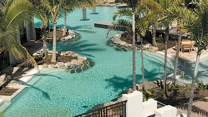 Gorgeous pool view at Pullman Port Douglas sea temple resort and spa