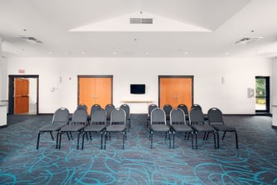 Chair arrangement in Peak Room at Aava Whistler Hotel