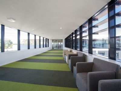 The building makes the most of the natural sunlight, even in the corridors!