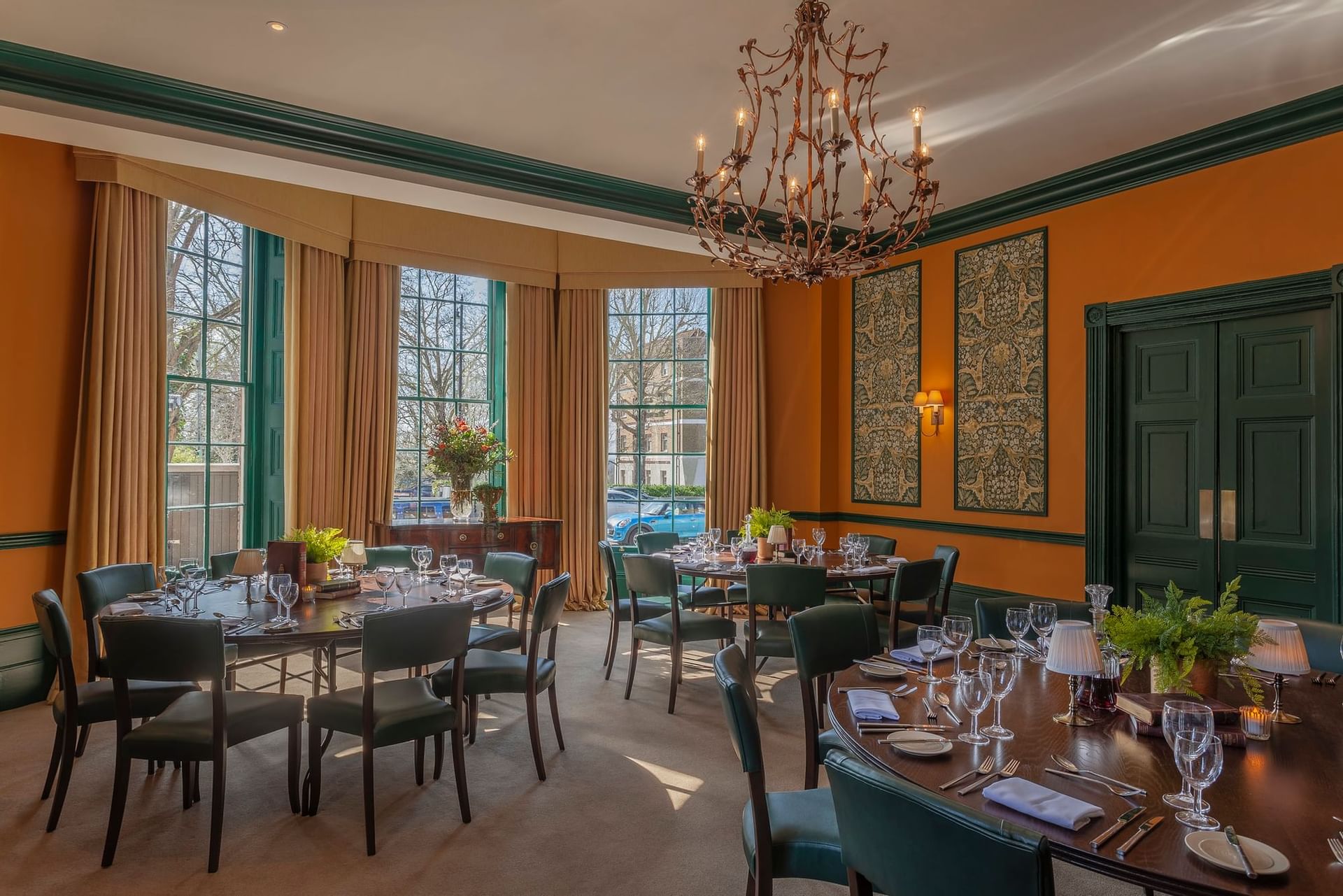 Interior view of a dining area at Richmond Hill Hotel