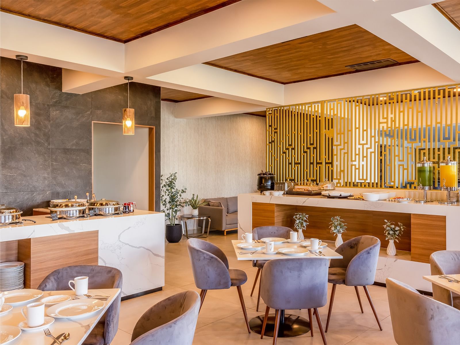 Buffet & dining area in a Restaurant, Fiesta Americana Travelty