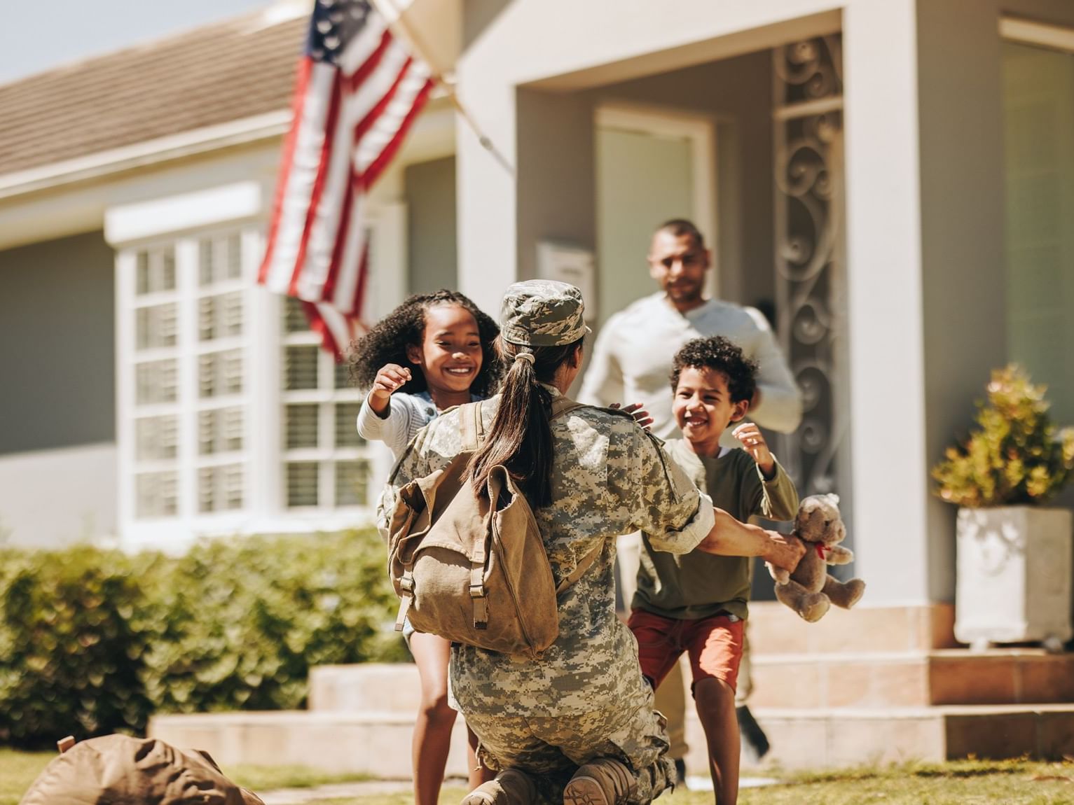 Soldier greeting children at Lake Buena Vista Resort Village & Spa