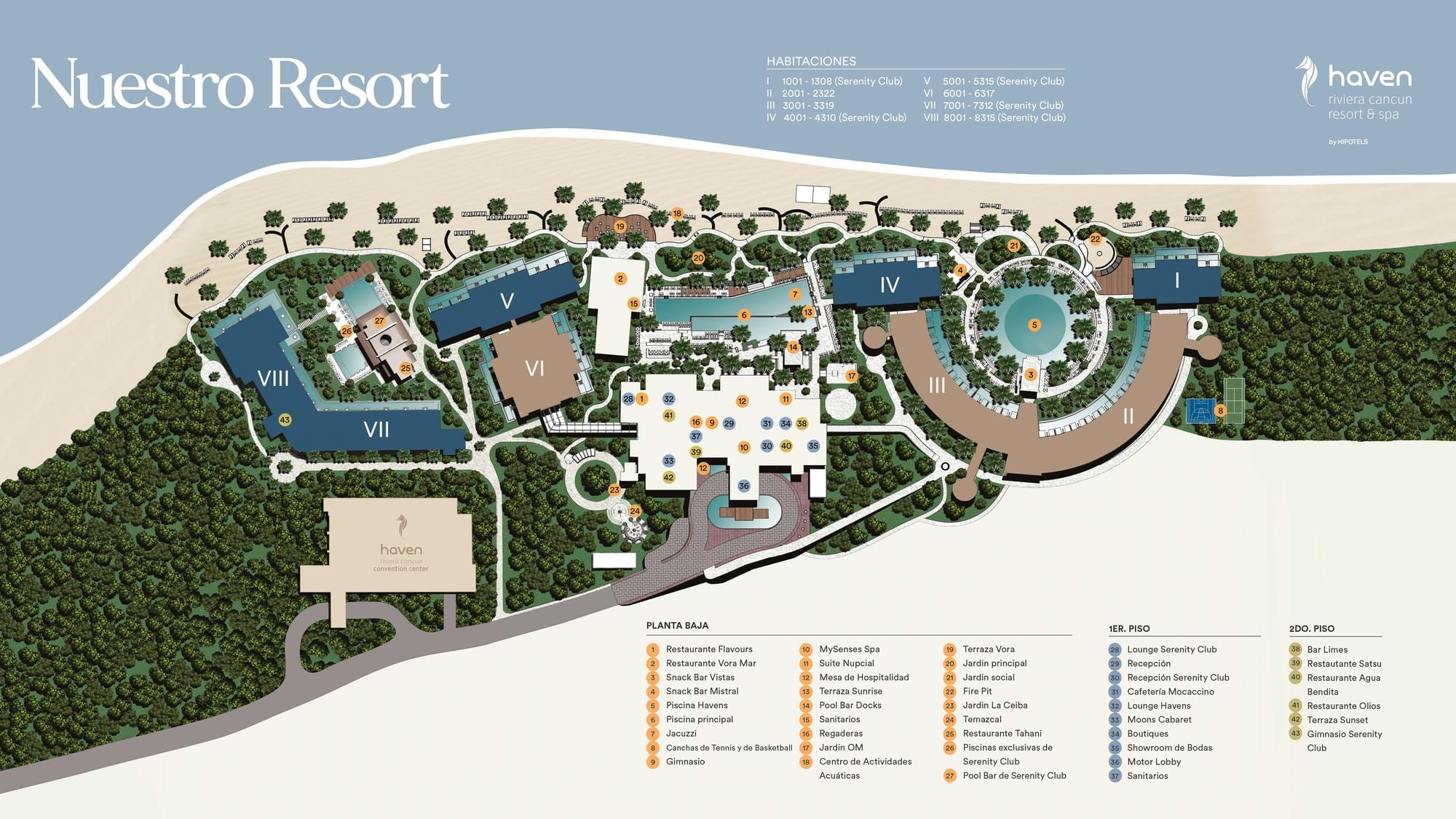 Mapa del Resort Haven Riviera Cancun