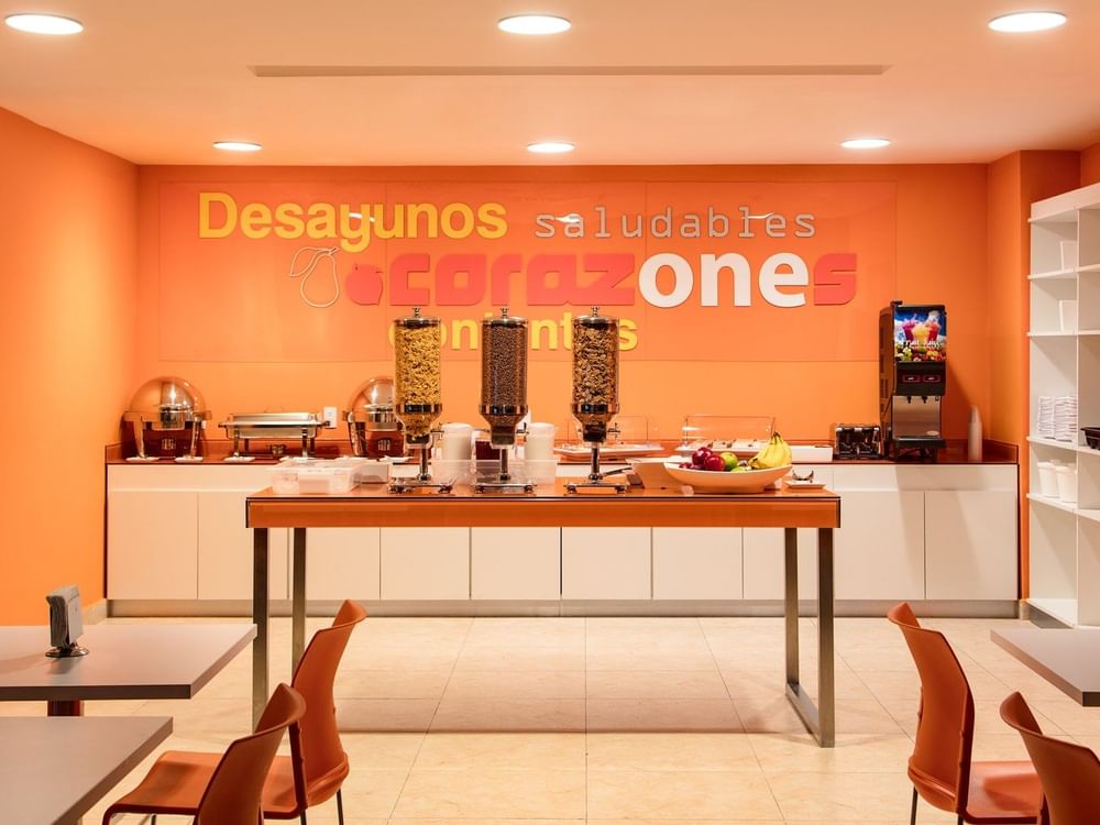 Well-arranged breakfast buffet in restaurant at One Hotels