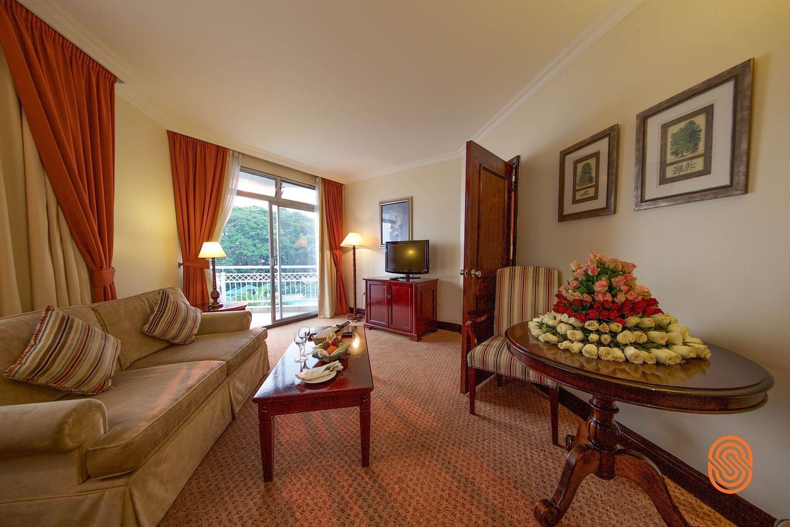 Living room in Executive Suite at Lake Kivu Serena Hotel