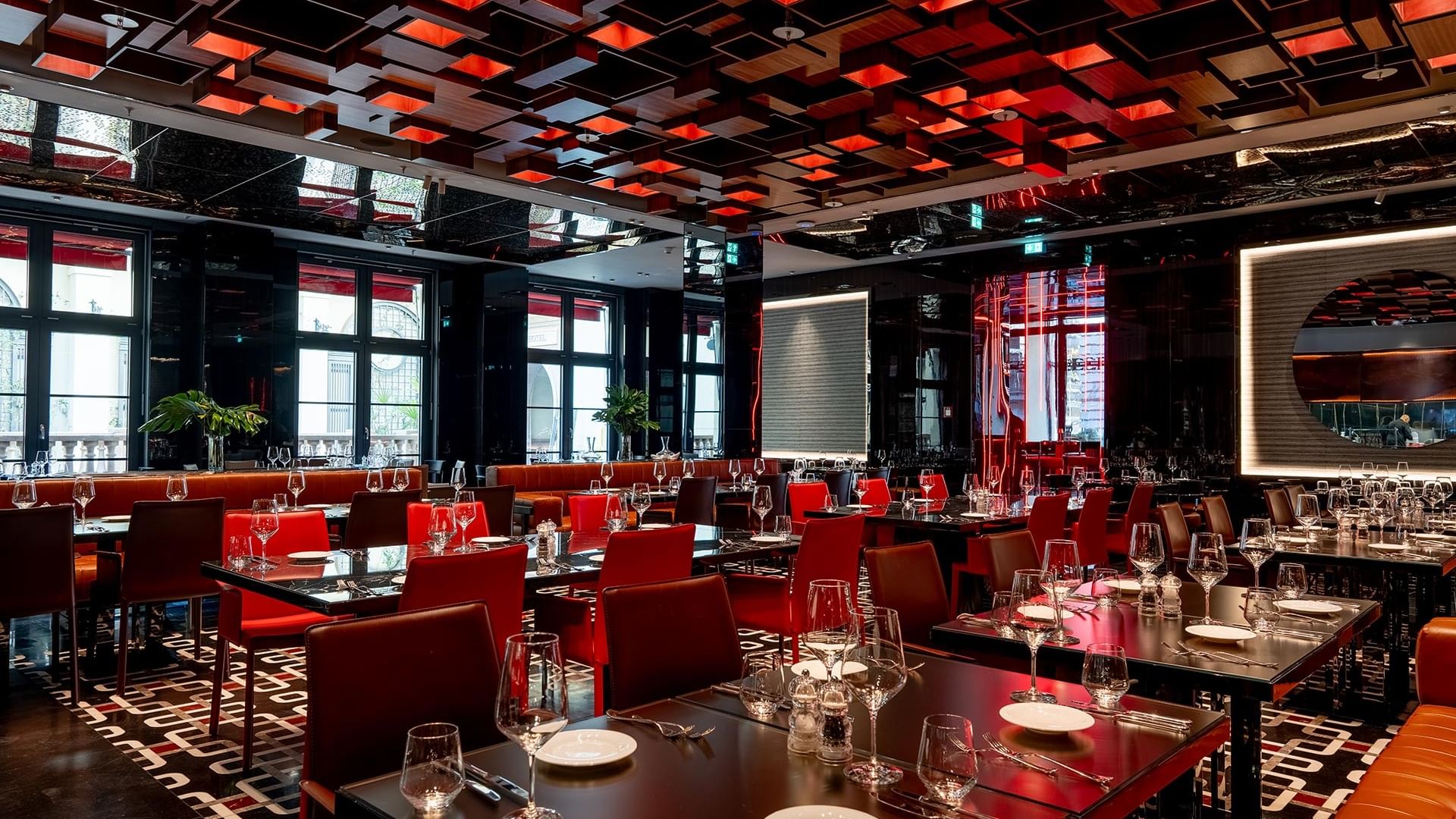 Interior of dining area of The Main by Beef Grill Club at Titanic Gendarmenmarkt Berlin