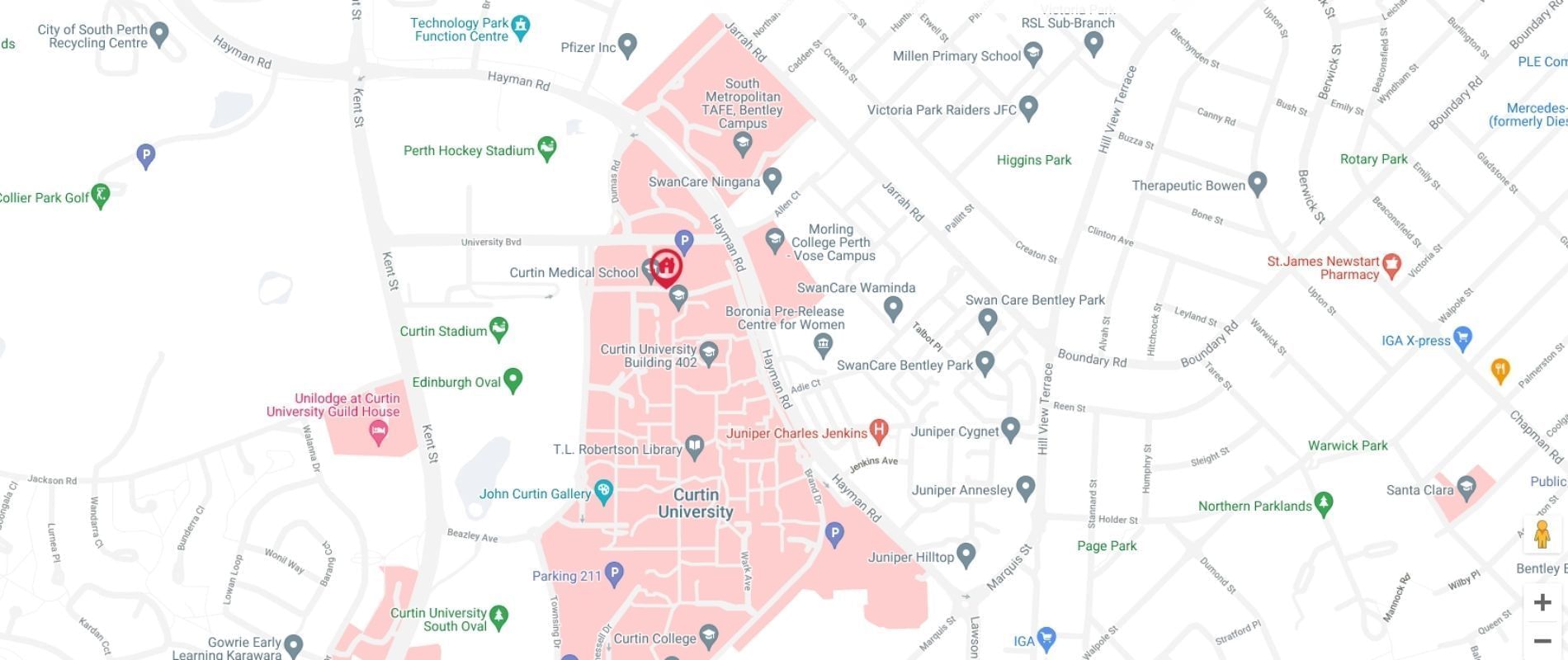 UniLodge at Curtin University - Zamia Apartments Map