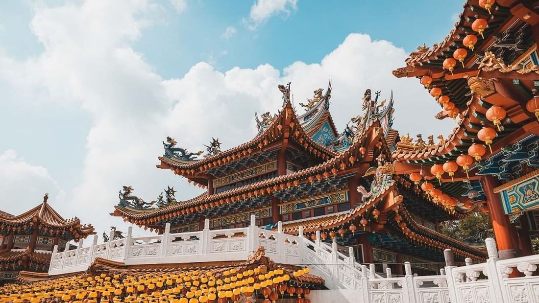 Traditional architecture in Thean Hou Temple near Sunway Resort