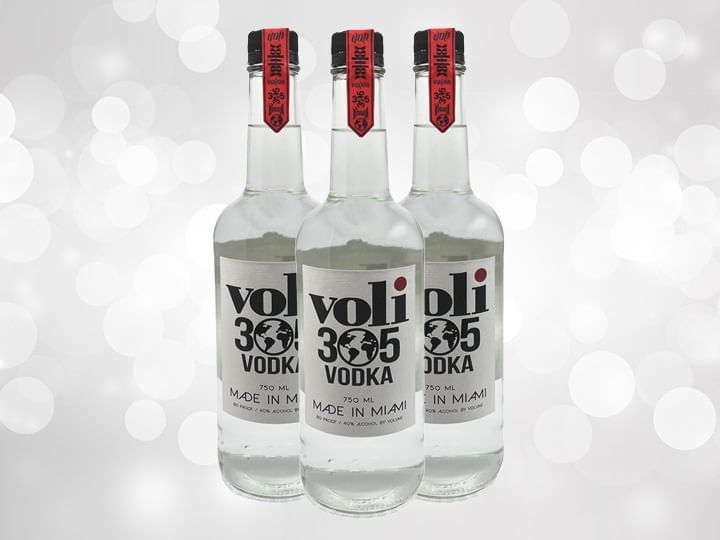 Bottles of Voli 305 Vodka