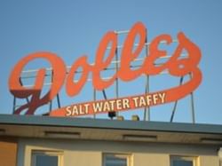 Close-up of a rooftop billboard near Block Party Hotels
