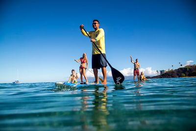 Paddleboarding in the ocean at Ka'anapali Beach Hotel Hawaii