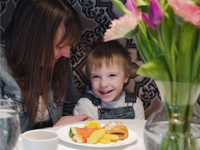 Family enjoying Easter Brunch in Canmore
