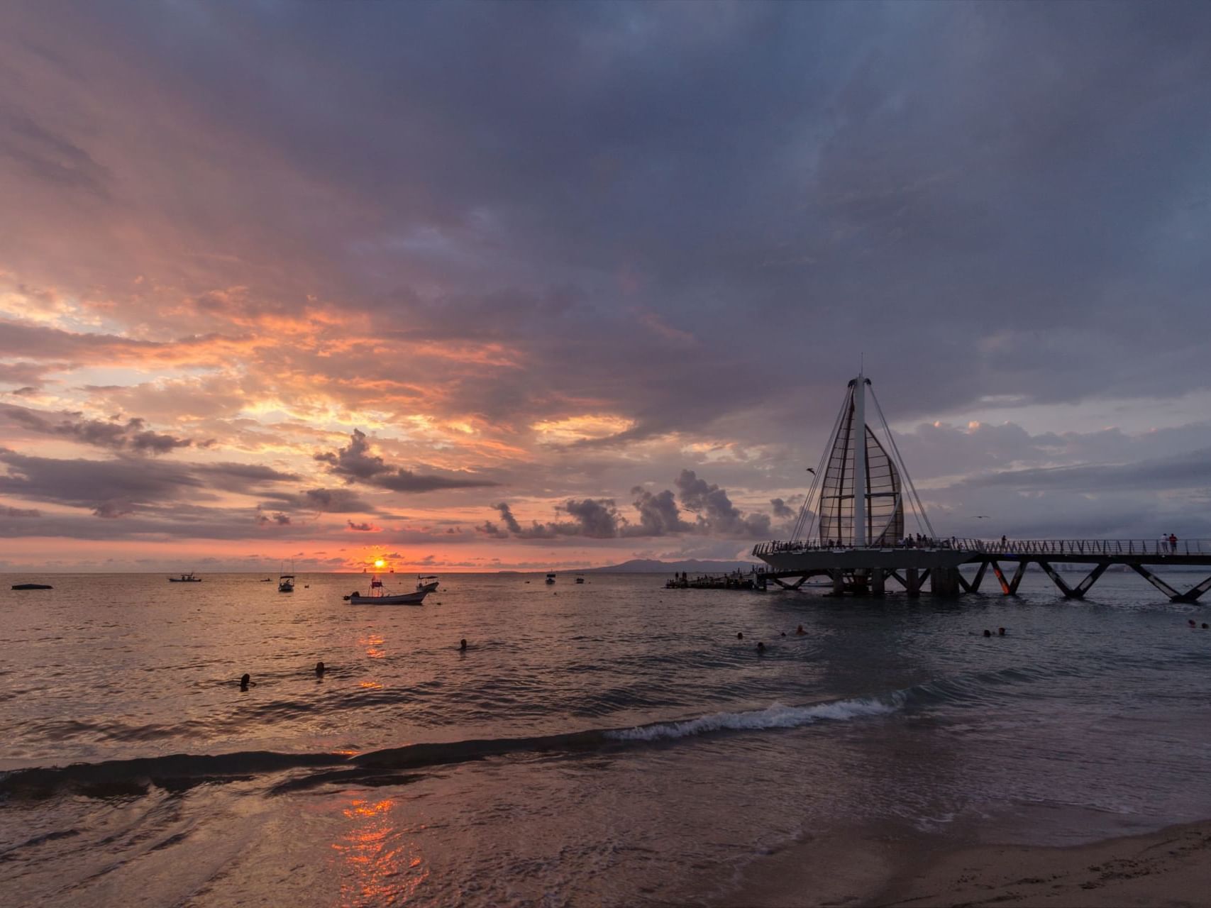 Sunset view of Los Muertos Beach near Buenaventura Grand Hotel and Spa