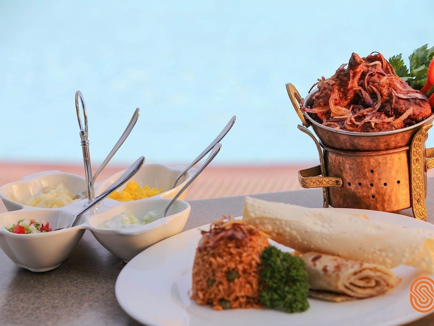 Closeup of a dish served by room service at Kivu Serena Hotel 