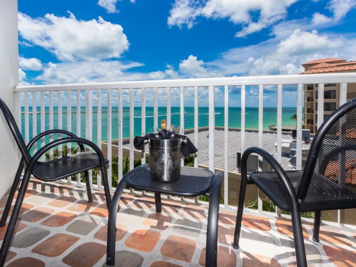 Balcony of ocean view room at Shephard's Beach Resort