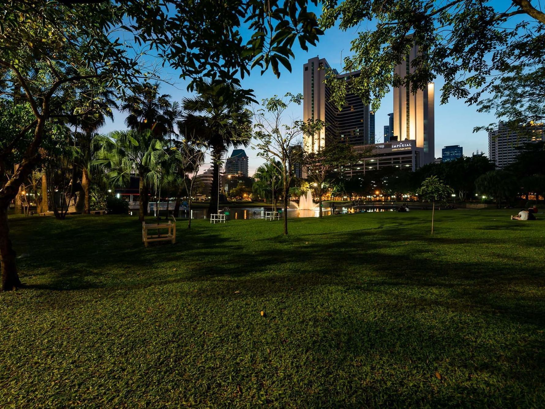 Garden area of Benjasiri Park near Chatrium Grand Bangkok
