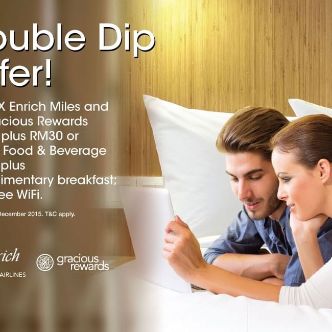 Double dip offer poster at Federal Hotels International
