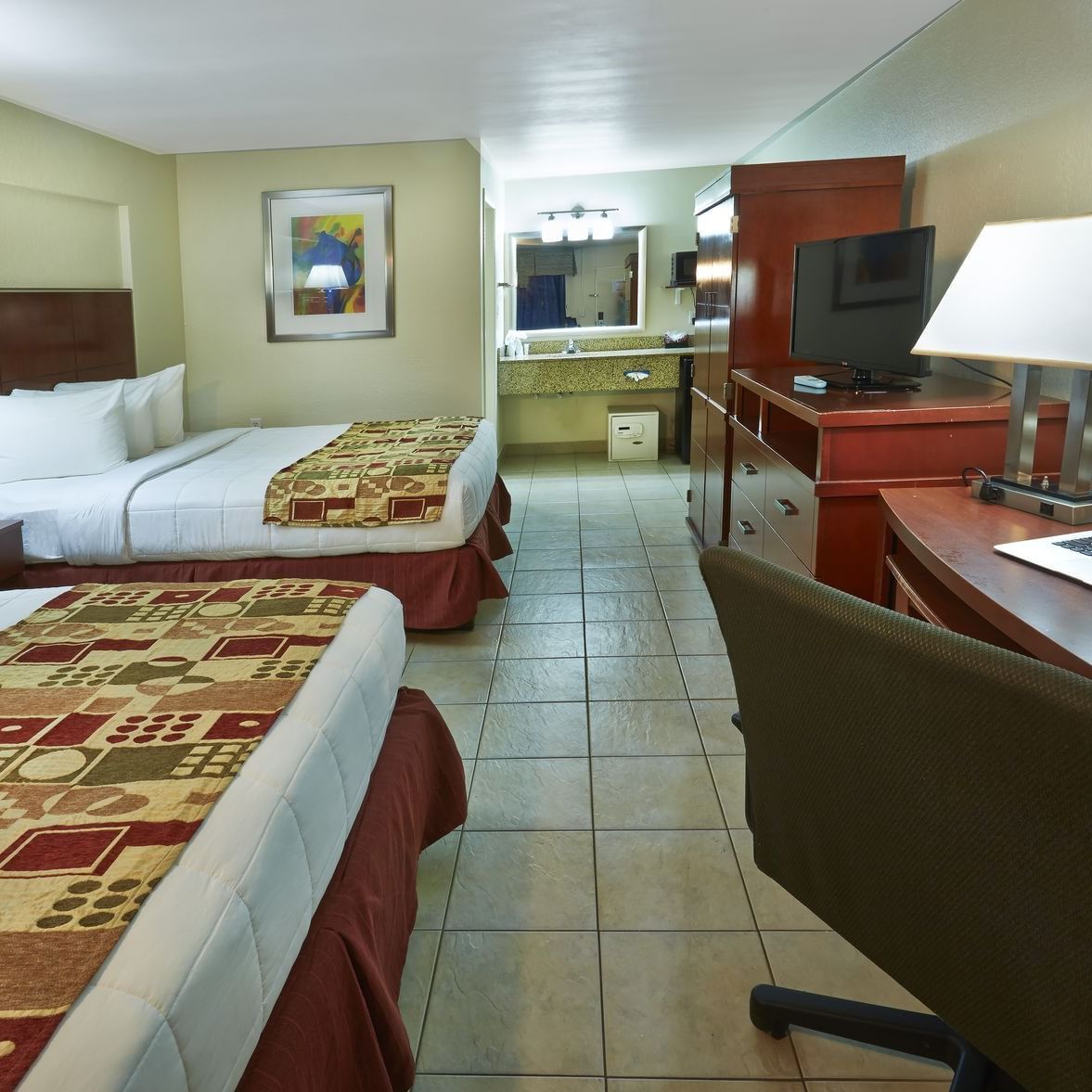 Interior of the room with Double beds at Flamingo Express Hotel