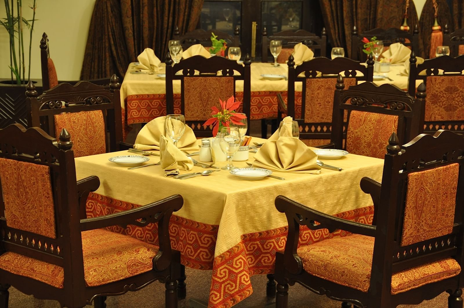 A dining table in the Suvastu Restaurant at Swat Serena Hotel